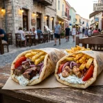 Authentic Greek pita gyros in Zakynthos Town